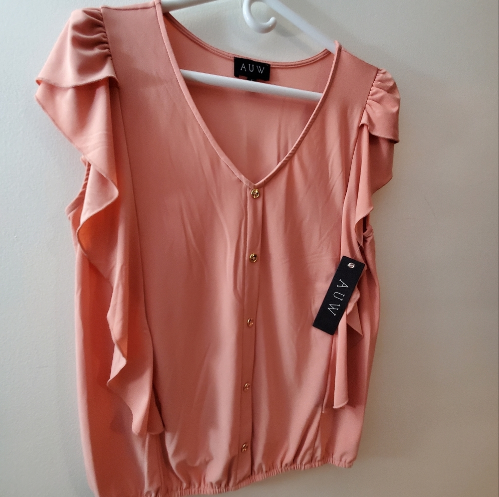 NWT AUW ruffle blouse
